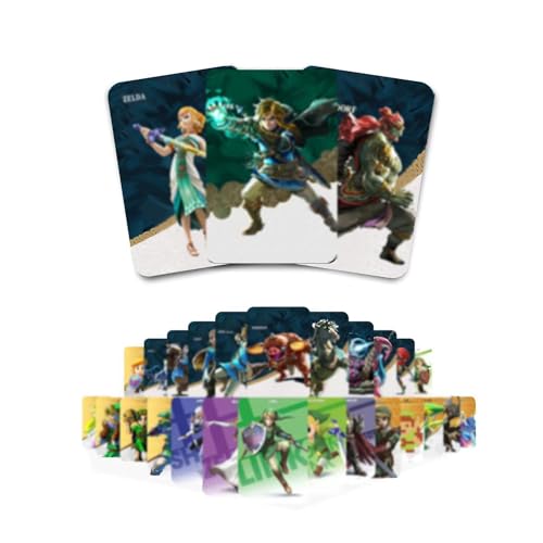 45 PCS NFC Mini Cards Set for Nintendo Switch - Unique Reusable Collectible Cards Easy Scan Cards Compatible with TOTK BOTW & SSHD Adventure Games Gift for Players