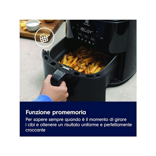 Electrolux Friggitrice ad aria EAF5B - Capacità 5L - Friggitrice aria Rivestimento antiaderente - 1500W - 8 Programmi preimpostati - Lavabili in lavastoviglie - Timer 0-60min - 80-200°c - Immagine 2