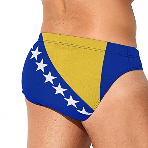 Calculay Bosnia and Herzegovina Flag Men's Swimming Trunks,Beach Shorts Stretch Swimsuit Quick Dry2