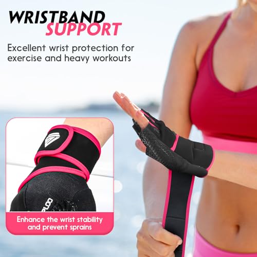 Image of Workout Gloves Gym Gloves Weight Lifting Gloves for Men Women with Full Palm Pad,Strong Wrist Wraps Support,Enhanced Grip,for Fitness,Training,Weightlifting,Exercise