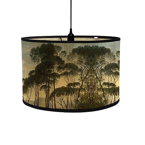 FANSU Abat-Jour en Bambou Classique Moderne Tambour, Remplacement pour Lampe de Table, Suspension,...