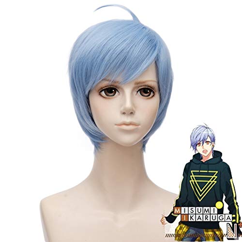 New Hand Tour A3! Misumi Ikaruga Cosplay Wig Short blue Heat Resistant Synthetic Hair Pelucas Party Unisex Anime Costume Wigs HC BJSJ