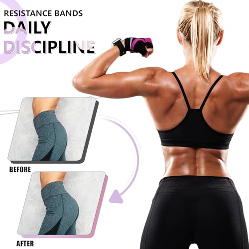 Image of Exercise Bands, 3 Levels Fabric Resistance Bands for Working Out, Workout Bands Resistance for Women & Men, Multi-Colored Fabric Booty Bands for Leg Strength Training, Rehab, Yoga
