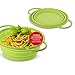 Coolinato, scolapasta pieghevole da 16cm di diametro in silicone, lavabile in lavastoviglie, colapasta per lavello, colino per scolare, colore verde