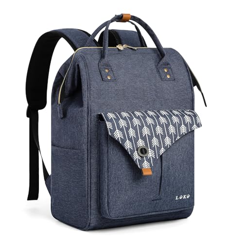 Lekesky Sac à dos pour ordinateur portable dames 15.6 pouces Sac à dos scolaire Sac à dos de travail Daypack imperméable pour uni/voyage/business/travail,Bleu