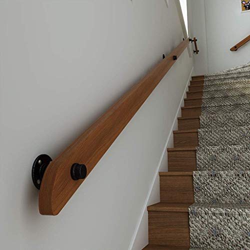 Rampe d'escalier en bois antidérapante avec support mural et kit complet - 5