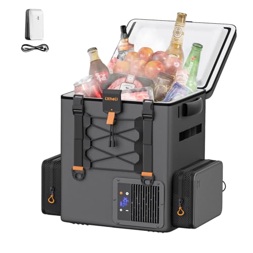 LiTHELi Nevera batería 20L, 12/24V 100-240V Mochila Coche eléctrico para Camping, Viajes,...