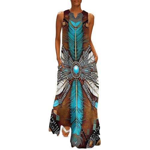 Native American Women's Maxi Dress Summer Casual Loose Elegant Long Dress