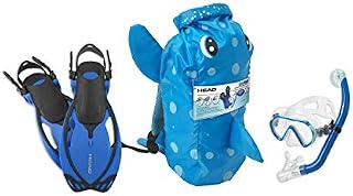 Mares Head Italian Collection Premium Youth Sea Pals Character Kids Mask Fin Snorkel Set Snorkeling Gear - Ultra-Clear Tempered Glass Lens Snorkeling Set