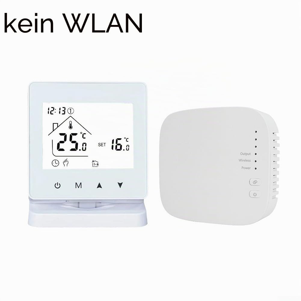 Funkthermostat mit RF433-Anschluss für Fußbodenheizung und Wandkessel mit einstellbarer Temperatur von 5 bis 95 Grad Celsius