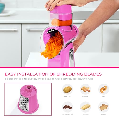 Rallador giratorio con mango y cortador vegetal multifuncional miniatura 5
