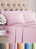 Queen Size Sheet Set - 6 Piece Set - Hotel Luxury Bed Sheets - Extra Soft - Deep Pockets - Easy Fit - Breathable & Cooling Sheets - Wrinkle Free - Comfy - Light Pink Bed Sheets - Queens Sheets - 6 PC