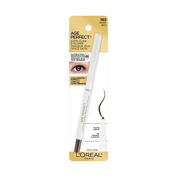 L'Oreal Paris Age Perfect Satin Glide Eyeliner with Mineral Pigments, Brown