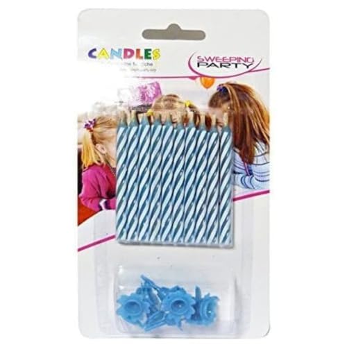 SWEEPING PARTY - Velas de cumpleaños mágicas - No se apagan nunca-10 piezas azules, MVT413