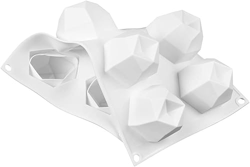 Miniatura 6 de Molde de silicona poligonal de 8 cavidades de diamante para tartas de postre francés, bandeja de pastelería, molde de vela, magdalena, herramientas