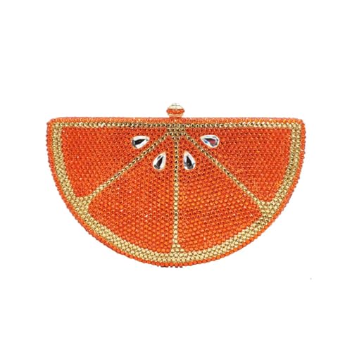 Image of Women Cute Fruit Evening Clutch Sparkling Rhinestones Purse Crystal Banquet Prom Shoulder Bag