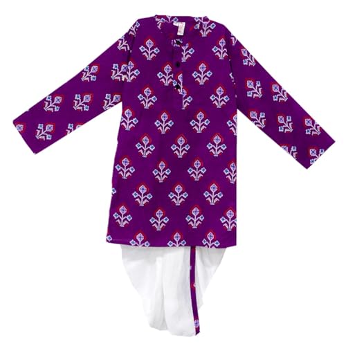 Image of Chandrakala Kids Kurta Dhoti Set for Boys Indian Printed Ethnic Wear(KK122-P)