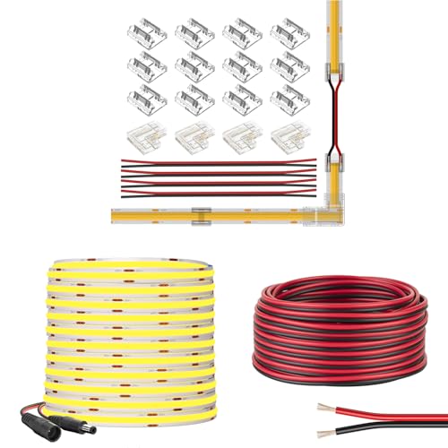 Tira LED FCOB Flexible 32.8FT con Conector y Cable Extensión miniatura 1