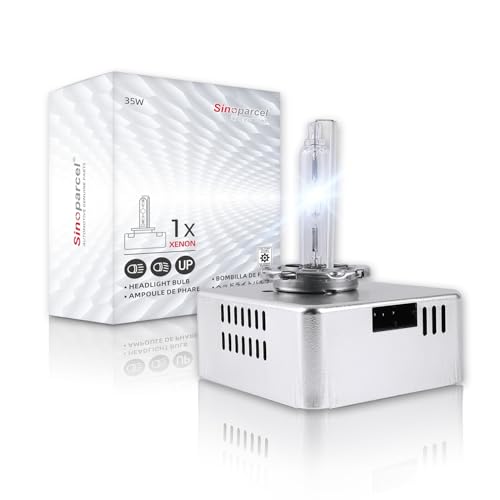 Sinoparcel D5S HID Headlight Bulb with Integrated Ballast - 6000K 35W Xenon Replacement High Low Beam Bulb - Pack of 1