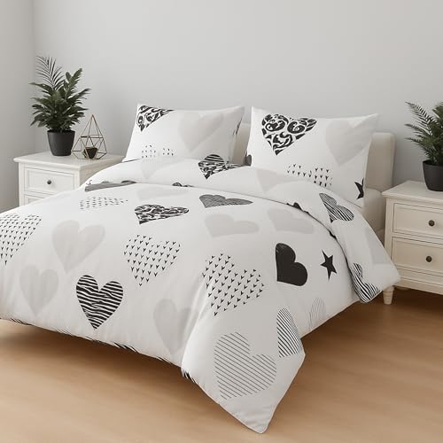 MANEMI Funda nordica 150x220cm, Funda nordica Cama 90, Juegos de nordicas con Funda de cojin 50x75cm, 100% Poliester, Funda con Cremallera, sueva y Transpirable