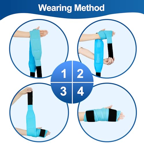 Image of Comfytemp 33 inch Full Hand Wrist Ice Pack Wrap for Carpal Tunnel Relief, FSA Eligible HSA, Wrist Brace Reusable Compression Hand Support for Injuries, Arthritis, Swelling, Cold Hot Therapy Recovery Item
