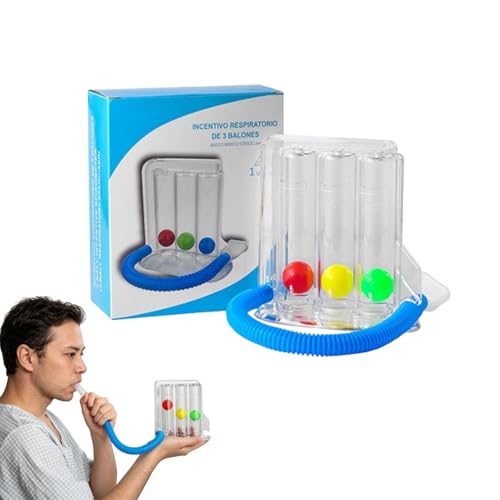 Triflow Atemtrainer Atemtrainer Lungentrainer mit 3 Bunten Bällen Atemübungsgerät Mit 3 Bunten Bällen Atemtrainer für Sprachtherapie und Lungenfunktion Tiefatemtrainer