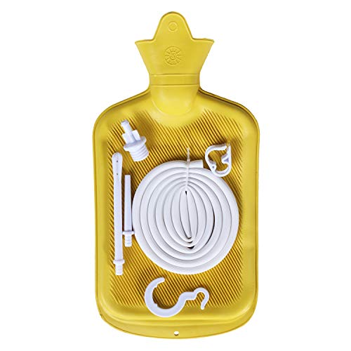 Salud, Drugstore Abyclean Enema Bag Kit Rubber Anal Douche Vaginal Douche Enema Cleaner for Women’s or Man’s Health (Yellow, 2L)