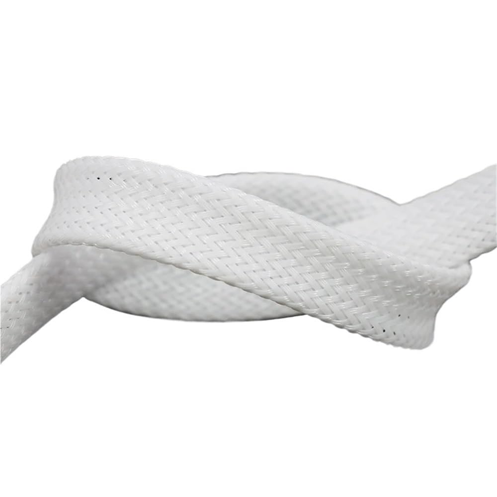 Guaine intrecciate in PET bianco ad alta densità - Guaina avvolta for cavi serpentina isolata, lunghezza da 1 a 50 m, guaina flessibile in fibra di vetro(10MMx50 M)