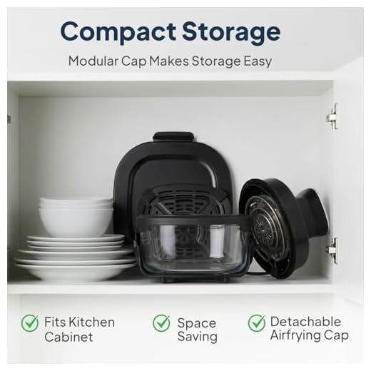 CELLO Airmate Modular Air Fryer with 5MM Borosilicate Glass Bowl 4L | 90% Less Fat Cooking, 1500W High Speed 360° Air Wave Technology | For Fry Bake Crisp Keep Warm, Cook Serve Store, Dishwasher Safe