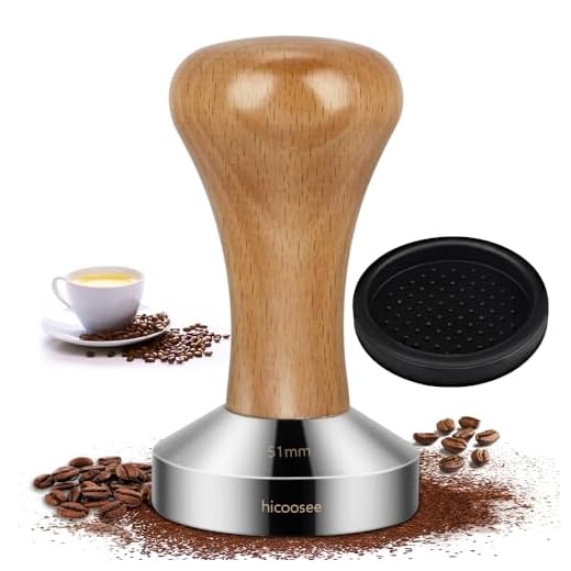 Kaffe Tamper, hicoosee 51 mm rostfritt stål espresso manipulering espresso kaffebönor pulverhammare för kaffemaskin