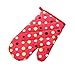 Guangcailun Mitaines antidérapantes de four à micro-ondes professionnel mitaines de cuisson antidérapantes en coton résistant à la chaleur, Gros points rouges