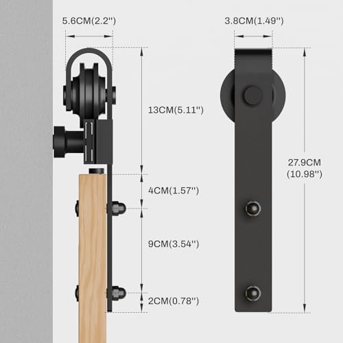 Quincaillerie de porte coulissante kit rail de porte de grange 200cm robuste unique - 7