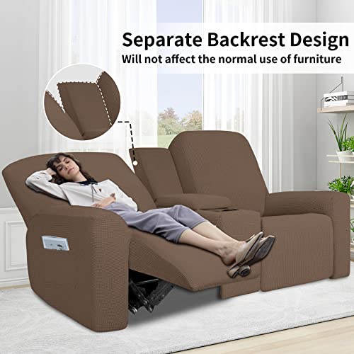 Image of Easy-Going 1 Piece Reclining Loveseat with Middle Console Slipcover