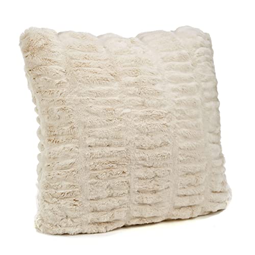 Fabulous-Furs Donna Salyers Mink Faux-Fur Throw Pillow, Plush Accent Pillow, 18X18 In, Ivory Mink #TOP12