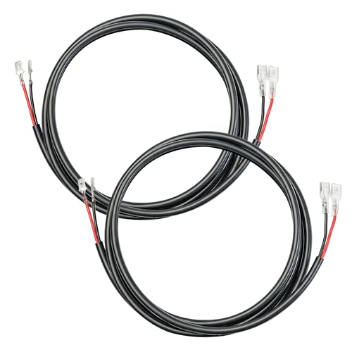 Image of MADCATZ 2PCS 16 AWG 3 Feet Wiring Harness Extension Kit for LED Light Bar, Work Light, Off Road Lights, Fog Light, Boat Lighting - Plug & Play Wire Cable, Black (2 Packs)