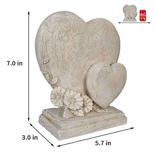 MARYTUMM Personalized Grave Ornament - Custom Memorial Plaque with Double Hearts - Grave Decorations Gift (Stype B)