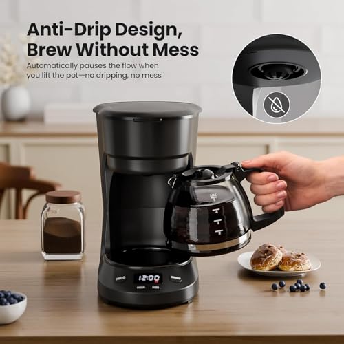 Kismile 5-Cup LED Display Coffee Maker