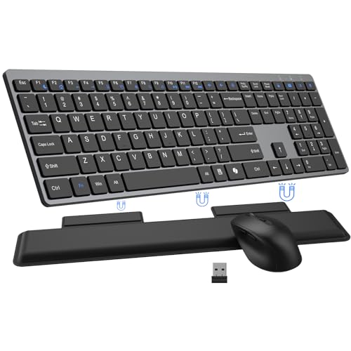 Wireless Keyboard and Mouse Combo, Full Size Silent Ultra...
