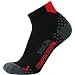 Running Socks – Moisture Wicking, Advanced Dot Padding System (L, Black/Red)