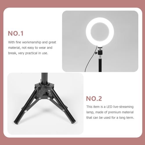 Trípode portátil de 50 cm con luz LED circular y clip de ABS resistente 2