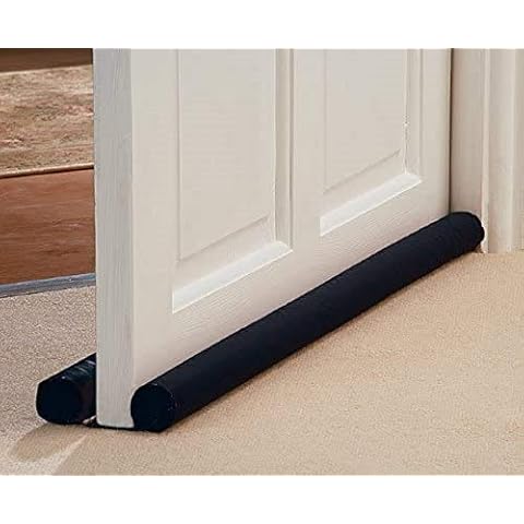 Ram® DOUBLE Sided Door Draft Excluder Self-Adhesive Tape Draught Insulator Strip Foam Seal Fits to Bottom of Door Under Door Draft Stopper 90cm Long Cover