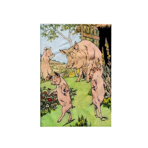 3dRose Illustration of 3Little Pigs from Nursery Rhymes - Towels (twl-109027-1)