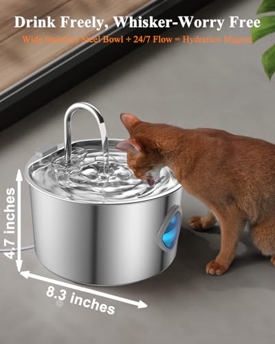 Fuente de Agua para Gatos 3.2L Acero Inoxidable miniatura 6
