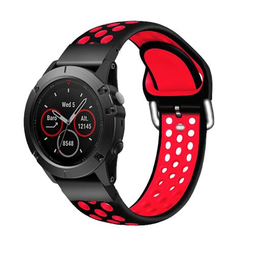 Correa de reloj de 26 mm para Garmin Fenix 5X Plus de silicona y liberación rápida