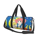 魔法のプリンセスミンキーモモ (2) 大容量丸型旅行袋 45x23cm ポリエステル素材 双ラチェット開閉 スポーツトレーニング・ヨガ・出張用 折りたたみ収納可能