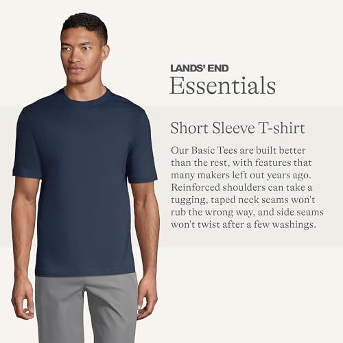 Lands' End Essentials Men's Short-Sleeve Soft Cotton T-Shirt - Relaxed Easy Fit2