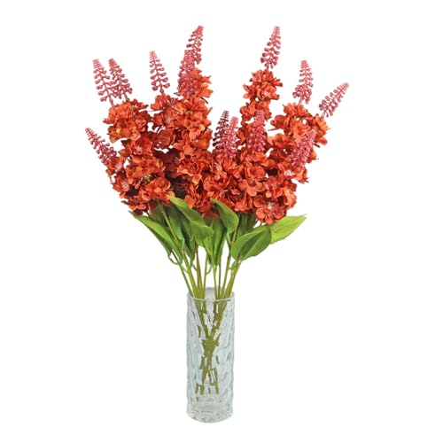 Image of Reiki Crystal Products Artificial Orange Snapdragon Flower -1 Stick with 7 Branches | Real Touch Faux Blooms for Home Decor, Bedroom, Living Room, Table, Balcony, Office & Weddings (Without Vase Pot)