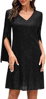 Wedding Guest Cocktail & Formal Dresses for Women - Lace Sequin Prom Evening Dress