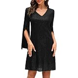 COOAN Wedding Guest Cocktail & Formal Dresses for Women - Lace Sequin Prom Evening Dress