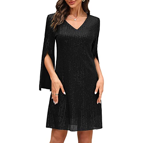 COOAN Wedding Guest Dresses for Women Women's Cocktail Dresses Formal Dresses for Women Lace Sequin Prom Dress